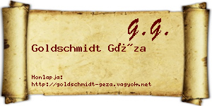 Goldschmidt Géza névjegykártya